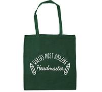 Hippowarehouse World's most amazing headmaster Tote Shopping Gym Beach Bag 42cm x38cm, 10 litres