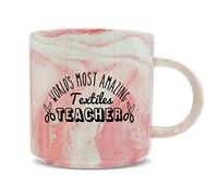 Hippowarehouse World's Most Amazing Textiles Teacher Printed Mug Various Colour Options Ceramic Cup Kitchenware 11oz