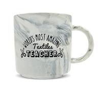 Hippowarehouse World's Most Amazing Textiles Teacher Printed Mug Various Colour Options Ceramic Cup Kitchenware 11oz