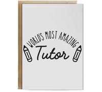 Hippowarehouse World's most amazing tutor Personalised Card A6 with envelope for him for her Funny Cards for Men and Women Blank inside option