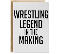 Hippowarehouse Wrestling legend in the making Birthday Card A5 Personalised with envelope for him for her Funny Cards for Men and Women Blank inside option