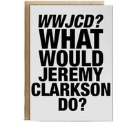 Hippowarehouse WWJCD What would jeremy clarkson do Birthday Card A5 Personalised with envelope for him for her Funny Cards for Men and Women Blank inside option