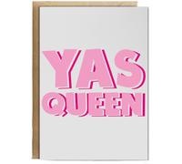 Hippowarehouse YAS Queen Birthday Card A5 Personalised with envelope for him for her Funny Cards for Men and Women Blank inside option