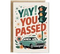 Hippowarehouse Yay you passed green groovy Personalised Card A6 with envelope for him for her Funny Cards for Men and Women Blank inside option