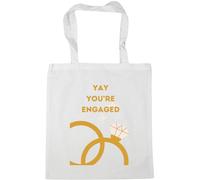 Hippowarehouse yay you're engaged Tote Shopping Gym Beach Bag 42cm x38cm,10 litres