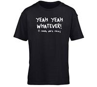 Hippowarehouse Yeah Yeah Whatever I Really Don't Care Children's Short Sleeve t-Shirt Black