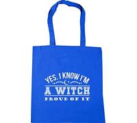 Hippowarehouse Yes. I Know I'm A Witch. Proud Of It! Tote Shopping Gym Beach Bag 42cm x38cm, 10 litres
