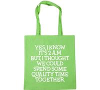 Hippowarehouse Yes, I know it's 2am but, I thought we could spend some quality time together Tote Shopping Gym Beach Bag 42cm x38cm, 10 litres