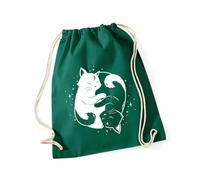 Hippowarehouse Yin Yang Cats Celestial Cosmic Dream Fantasy Drawstring Cotton School Gym Bag 37cm x 46cm, 12 litres