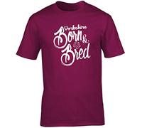 Hippowarehouse Yorkshire Born and bred Unisex Short Sleeve t-Shirt (Specific Size Guide in Description) Maroon