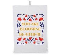 Hippowarehouse You are Blooming Beautiful Tea Towel Eco Printed Dish Cloth Kitchen accessory 50cmx70cm 100% Cotton