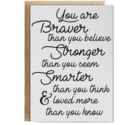 Hippowarehouse You are brave than you believe. Stronger than you seem Birthday Card A5 Personalised with envelope for him for her Funny Cards for Men and Women Blank inside option