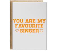 Hippowarehouse You are my favourite ginger Birthday Card A5 Personalised with envelope for him for her Funny Cards for Men and Women Blank inside option
