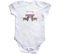 Hippowarehouse You are My Favourite Sausage - Dog Baby Vest Bodysuit (Short Sleeve) Boys Girls White