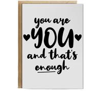 Hippowarehouse You are YOU and that's enough Birthday Card A5 Personalised with envelope for him for her Funny Cards for Men and Women Blank inside option