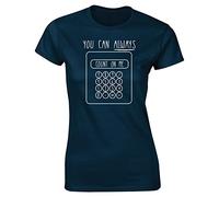 Hippowarehouse You Can Always Count On Me Calculator Womens Fitted Short Sleeve t-Shirt (Specific Size Guide in Description) Navy Blue