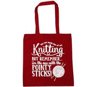 Hippowarehouse You Can Make Fun of My Knitting, But RememberI'm the One With the Pointy Sticks! Tote Shopping Gym Beach Bag 42cm x38cm, 10 litres