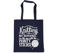 Hippowarehouse You Can Make Fun of My Knitting, But RememberI'm the One With the Pointy Sticks! Tote Shopping Gym Beach Bag 42cm x38cm, 10 litres