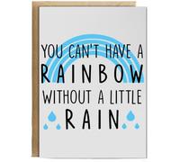 Hippowarehouse You can't have rainbows without a little rain Personalised Card A6 with envelope for him for her Funny Cards for Men and Women Blank inside option