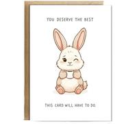 Hippowarehouse You deserve the best this card will have to do Personalised Card A6 with envelope for him for her Funny Cards for Men and Women Blank inside option