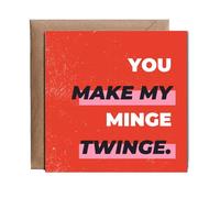 Hippowarehouse you make my minge twinge Personalised Card. 15cm x 15cm with envelope for him for her Funny Cards for Men and Women Blank inside option