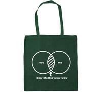 Hippowarehouse You me bow-chicka-wow-wow valentines Tote Shopping Gym Beach Bag 42cm x38cm, 10 litres