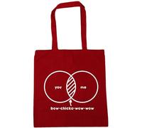 Hippowarehouse You me bow-chicka-wow-wow valentines Tote Shopping Gym Beach Bag 42cm x38cm, 10 litres