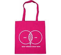 Hippowarehouse You me bow-chicka-wow-wow valentines Tote Shopping Gym Beach Bag 42cm x38cm, 10 litres