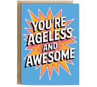 Hippowarehouse You’re Ageless and Awesome Birthday Card A5 Personalised with envelope for him for her Funny Cards for Men and Women Blank inside option