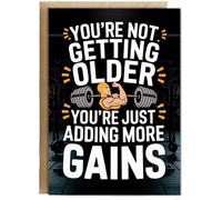 Hippowarehouse You’re Not Getting Older You’re Just Adding More Gains Birthday Card A5 Personalised with envelope for him for her Funny Cards for Men and Women Blank inside option