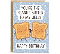Hippowarehouse You’re the Peanut Butter to My Jelly Happy Birthday Birthday Card A5 Personalised with envelope for him for her Funny Cards for Men and Women Blank inside option