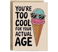 Hippowarehouse You’re Too Cool for Your Actual Age Birthday Card A5 Personalised with envelope for him for her Funny Cards for Men and Women Blank inside option
