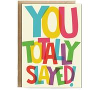 Hippowarehouse You totally slayed! Personalised Card A5 with envelope for him for her Funny Cards for Men and Women Blank inside option