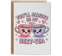 Hippowarehouse You'll always be my best-tea Personalised Card A5 with envelope for him for her Funny Cards for Men and Women Blank inside option