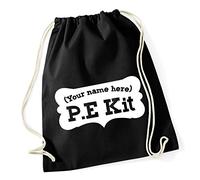 Hippowarehouse Your Name Here P.E Kit (personalised) Drawstring Cotton School Gym Bag 37cm x 46cm, 12 litres