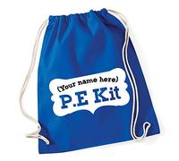Hippowarehouse Your Name Here P.E Kit (personalised) Drawstring Cotton School Gym Bag 37cm x 46cm, 12 litres