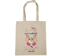 Hippowarehouse your wings were ready but my heart was not butterfly personalised image Tote Shopping Gym Beach Bag 42cm x38cm, 10 litres