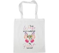 Hippowarehouse your wings were ready but my heart was not butterfly personalised image Tote Shopping Gym Beach Bag 42cm x38cm, 10 litres