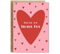 Hippowarehouse You're my Silver fox, Valentine's Day, Happy Birthday, Anniversary Personalised Card A6 with envelope for him for her Funny Cards for Men and Women Blank inside option