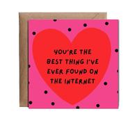 Hippowarehouse You're the best thing I've ever found on the internet Personalised Card. 15cm x 15cm with envelope for him for her Funny Cards for Men and Women Blank inside option