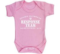 Hippowarehouse Zombie Outbreak Response Team Metro Division - 813 Toxic Waste Symbol Baby Vest Bodysuit (Short Sleeve) Boys Girls Light Pink