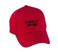 Hippowarehouse Zombies eat Brains (You're Safe) Premium Printed 5 Panel Baseball Cap hat OneSize Adults Red