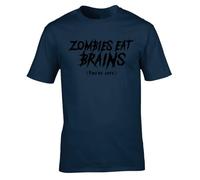 Hippowarehouse Zombies eat Brains (You're Safe) Unisex Short Sleeve t-Shirt XL Adult Navy Blue