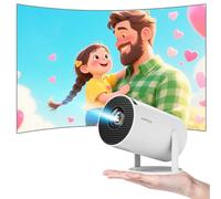 HIPPUS Mini Projector 1080P FHD 4K Support, Portable Projector with WiFi 6 and Bluetooth 5.2, Android 11 smart projector, 270° Rotatable, Auto Keystone HDMI/USB/PS5/Laptop,White
