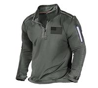 Hippy Clothes Men's 1/2 Zip Pullover Long Sleeved T-Shirt Multi Pack Hooded Winter Jacket Wax Jacket Green Hoodie Sleeveless V-Neck Jumpers Rain Coats