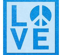 Hippy Love Peace Sign Stencil: Mylar Airbrush Wall Art Painting Crafts | DIY-A3 Stencil - Design Size (279 x 257 mm)