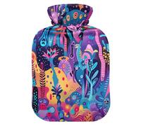 Hippy Magic Landscape Water Bottle for hot Water with Soft Cover, 2L hot Compress Bag for Menstrual Cramps, Neck and Shoulder Pain Relief, Pain Relief
