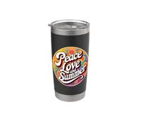 Hippy Peace Love and Summer Time Vacation Holiday Break Stainless Steel Insulated Tumbler