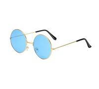 Hippy Specs Sunglasses - 12.7x5.2cm Circle Sunglasses | Retro Round Metal AC Frame - Trendy Colorful Eyewear | Summer Festival Fashion Travel Outdoor Protection UV