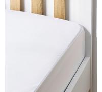 Hippychick Cotton Fitted Mattress Protector, 100 Percent Waterproof, Anti Allergy, Machine Washable, Pure Brushed Cotton, White, 140 x 190 cm, Fits Double Bed